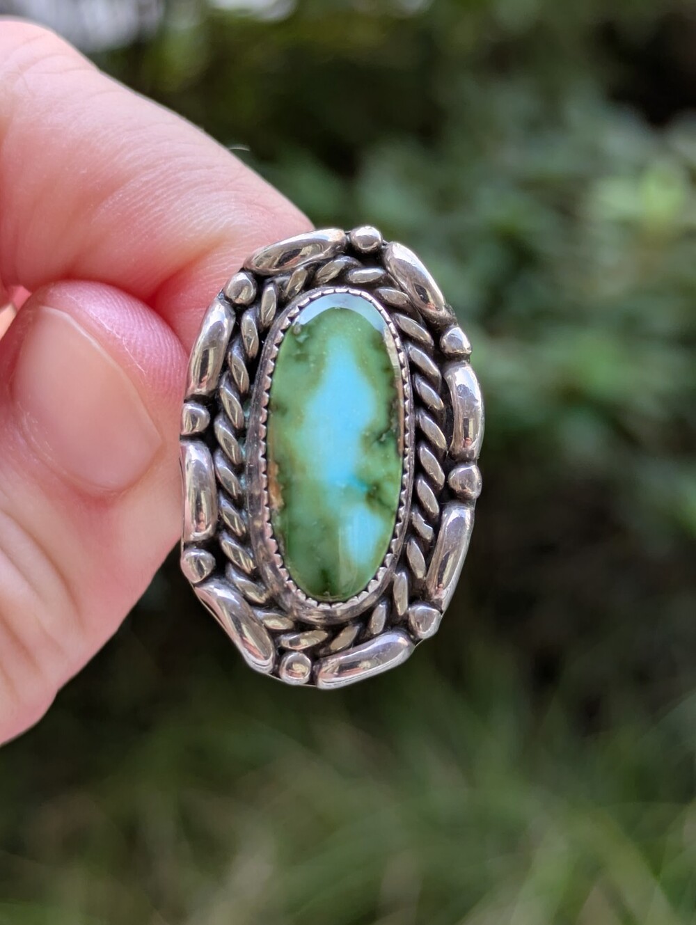 Fregoso Sterling Silver Turquoise Statement Ring - Polychrome Turquoise 6
